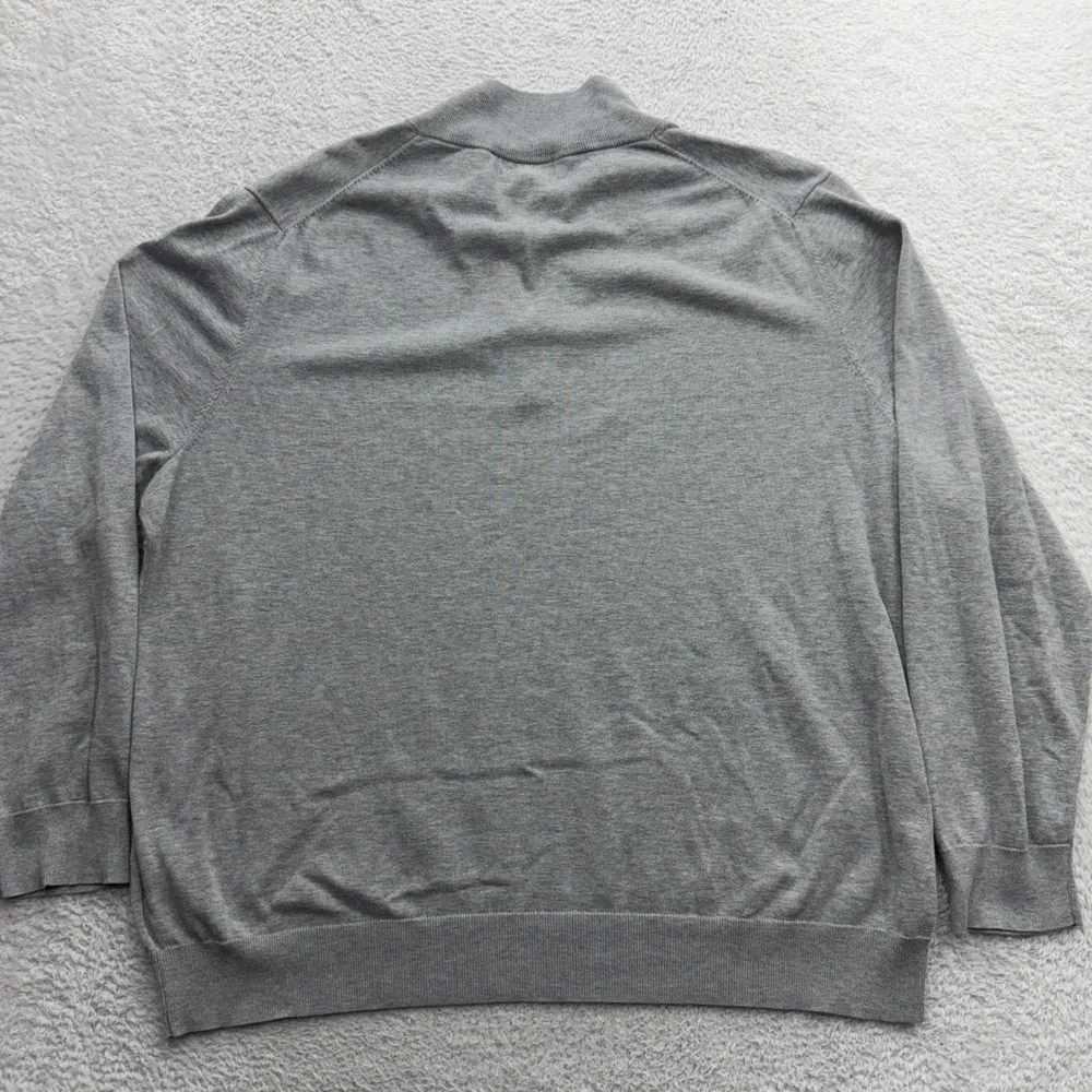 Brooks Brothers Gray Supima Cotton Quarter Zip Sweater‎ Mens XXL Pullover